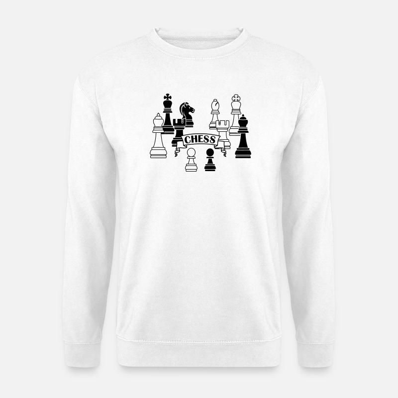 Schachfiguren Schach - Unisex Pullover - Weiß