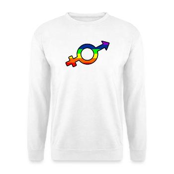 Gender-Transgender-Logo mit Regenbogen - Unisex Pullover - Weiß - Vorne