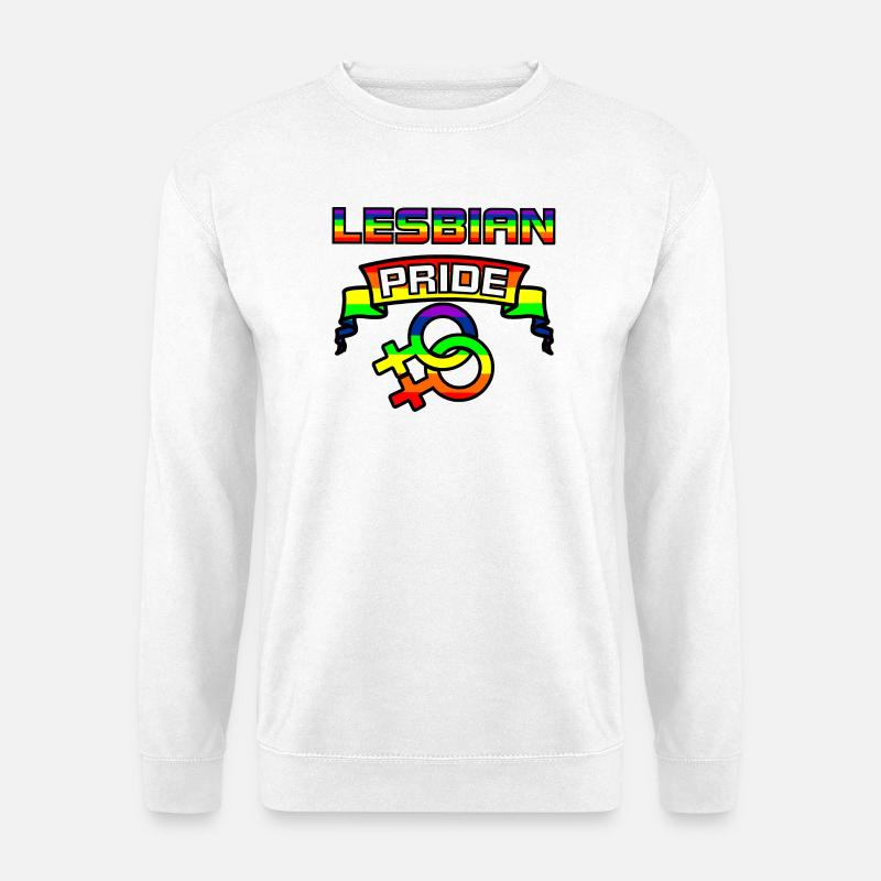 Regenbogen-Lesben stolzes Logo 5 - Unisex Pullover - Weiß