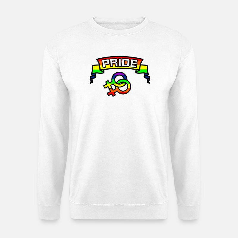 Rainbow lesbies proud logo 2 - Unisex Sweatshirt - white