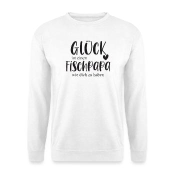Fische Fischpapa Haustier Aquarium Geschenk - Unisex Pullover - Weiß - Vorne - Alina (178cm) & Michal (187cm)