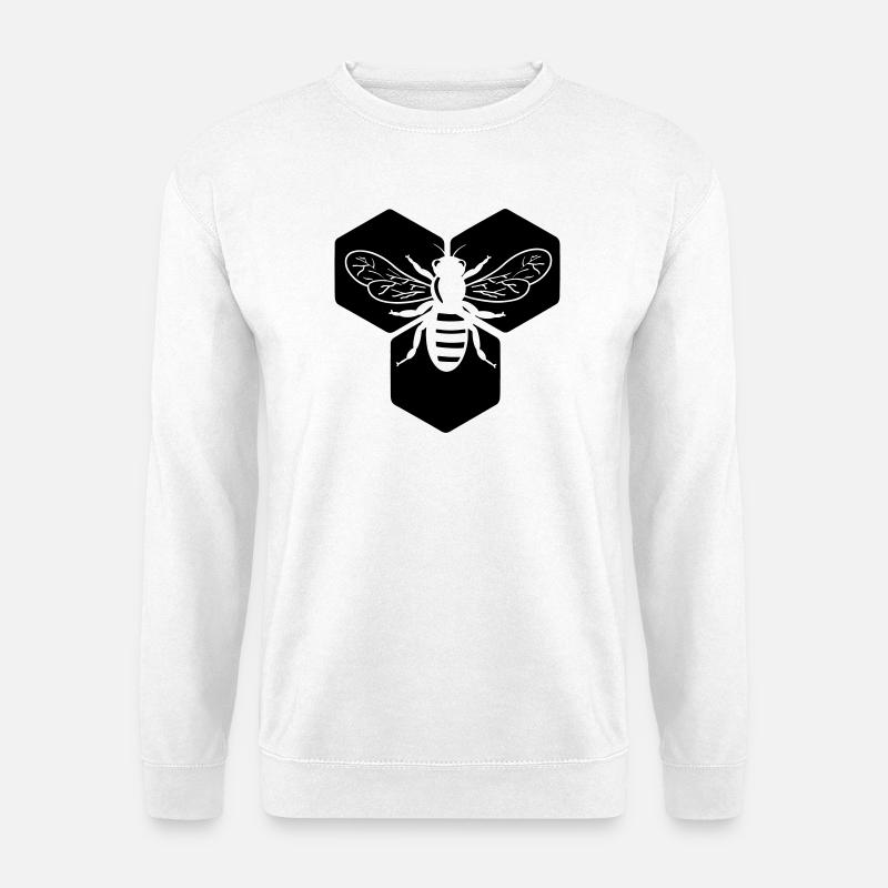 Biene in Wabe - Unisex Pullover - Weiß
