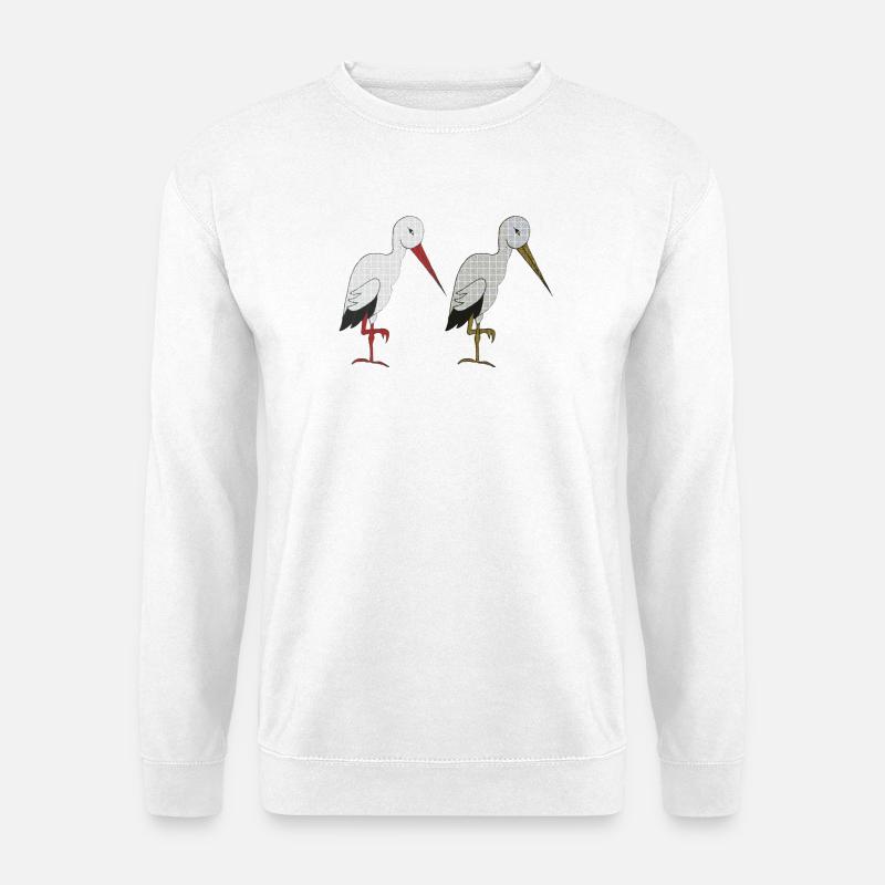 storchenpaar - Unisex Pullover - Weiß
