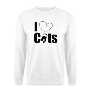 I love cats - Unisex Pullover - Weiß - Vorne