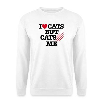 Funny veterinarian cats scratching cat, I love cats - Unisex Sweatshirt - white - Front