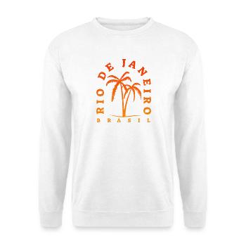Rio de Janeiro Palm Tree Retro - Unisex Pullover - Weiß - Vorne