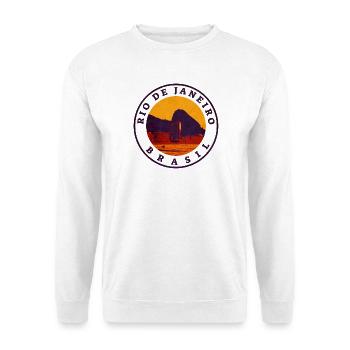 Tampon en caoutchouc rétro de Rio de Janeiro - Sweat-shirt Unisexe - blanc - Devant