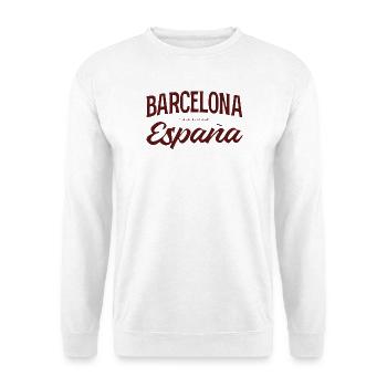 Barcelona Spanien Script Logo - Unisex Pullover - Weiß - Vorne