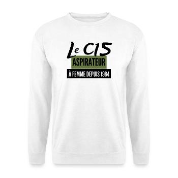 Le c15 aspirateur à femmes cadeau c15 du seigneur - Sweat-shirt Unisexe - blanc - Devant