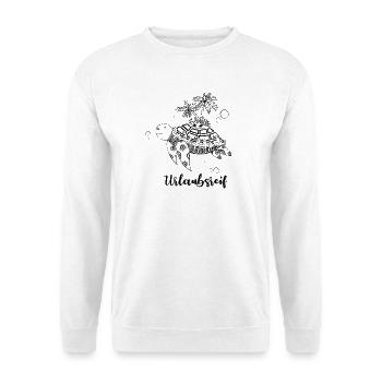 Urlaubsreif - Schildkröte mit Insel auf dem Panzer - Unisex Pullover - Weiß - Vorne
