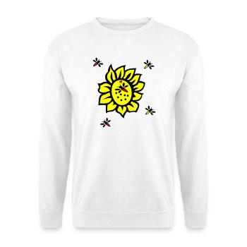 Sonnenblume, Bienen - Unisex Pullover - Weiß - Vorne