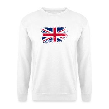 Distressed Union Jack Grunge - Unisex Pullover - Weiß - Vorne
