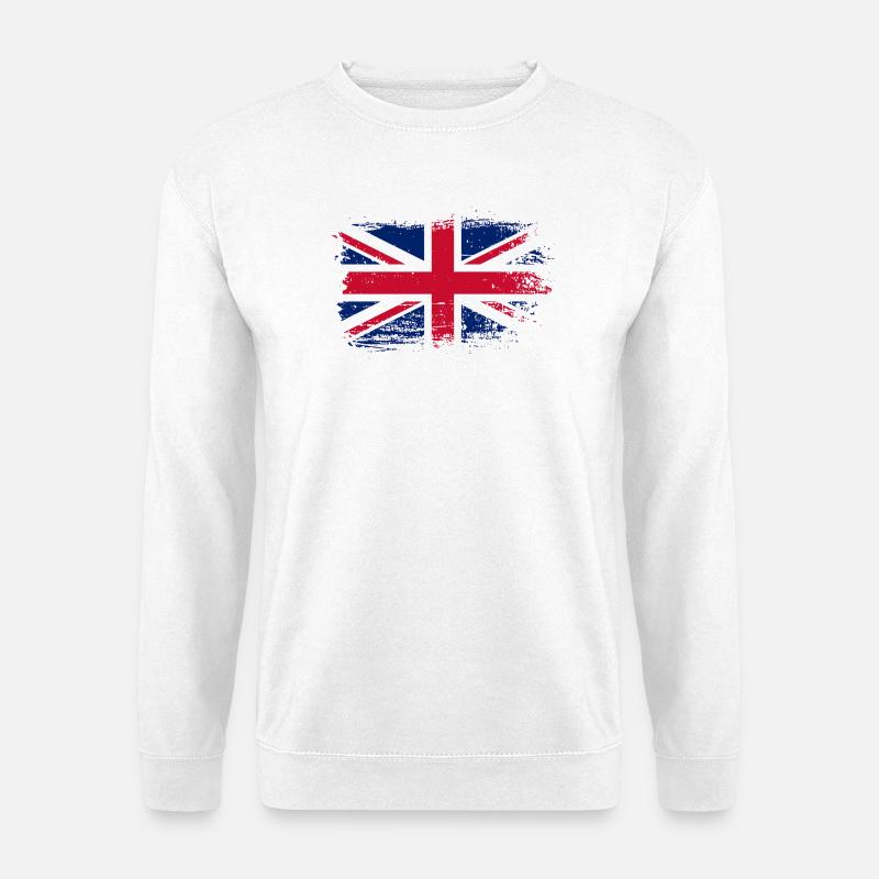Distressed Union Jack Grunge - Unisex Pullover - Weiß