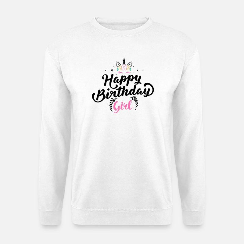 Blumenkrone Mädchen Typografie - Unisex Pullover - Weiß