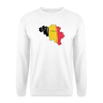 Carte de Bruxelles avec drapeau belge - Sweat-shirt Unisexe - blanc - Devant