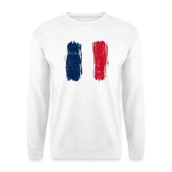 Pinselstrich Französische Flagge - Unisex Pullover - Weiß - Vorne