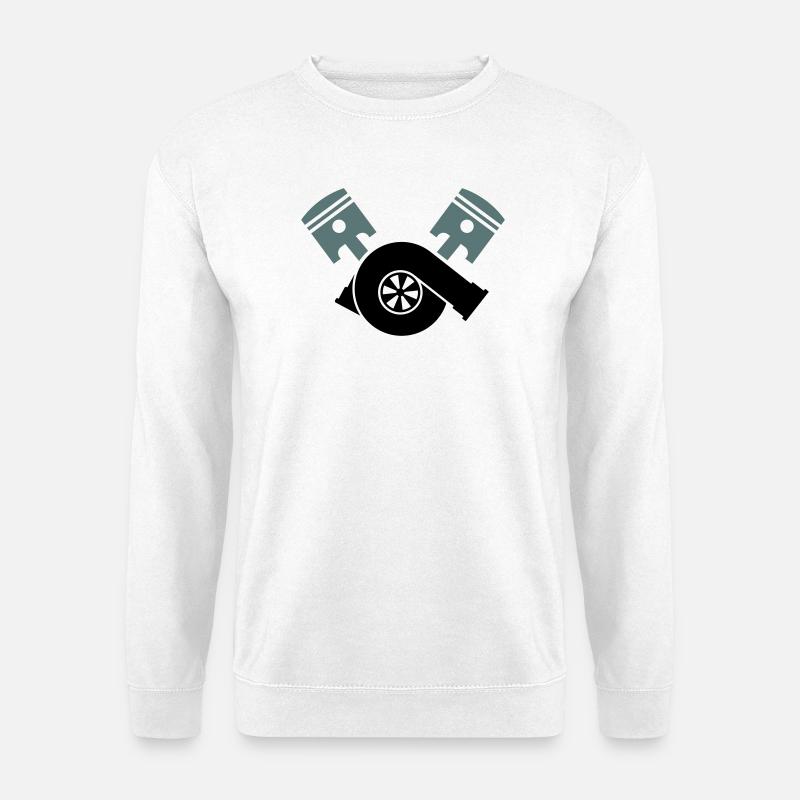 Motor Kolben Turbolader - Unisex Pullover - Weiß