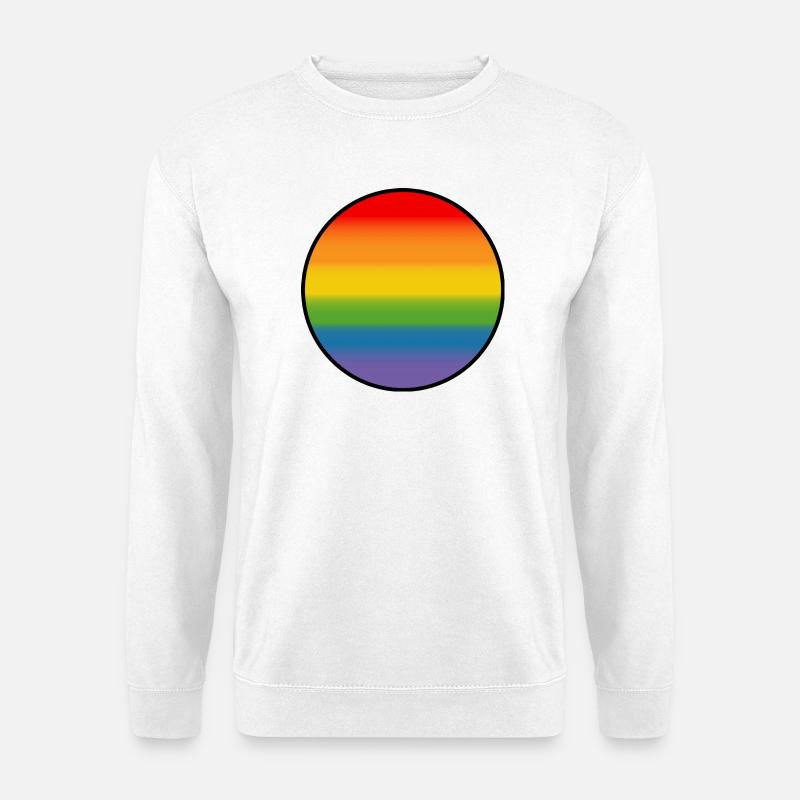 Rainbow Gradient Round white shirt - Unisex Sweatshirt - white