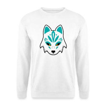 Teal Wolf Maske - Unisex Pullover - Weiß - Vorne - Alina (178cm) & Michal (187cm)
