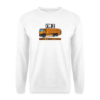 2ème anniversaire deuxième anniversaire camion à ordures - Sweat-shirt Unisexe - blanc - Devant
