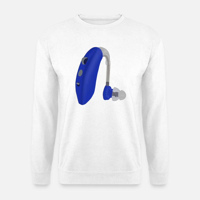 Ein blaues Hörgerät - Unisex Pullover - Weiß