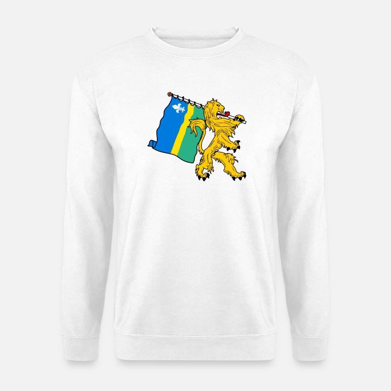 Lion avec drapeau Flevoland le drapeau - Sweat-shirt Unisexe - blanc
