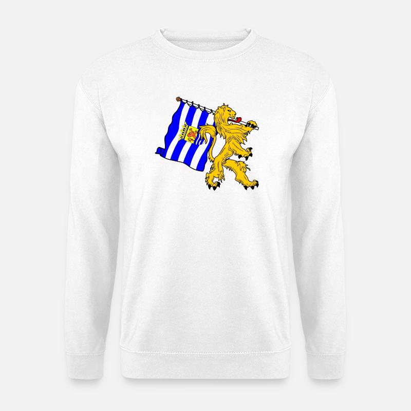 Löwe mit Flagge Zeeland Zeeland Provinzflagge - Unisex Pullover - Weiß