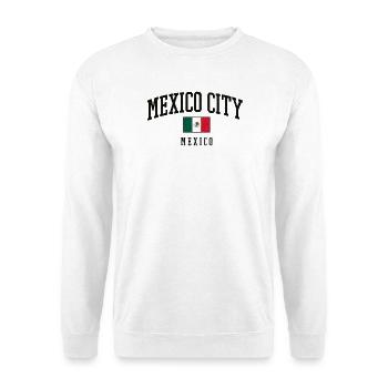 Mexico City Schriftzug mit Flagge - Unisex Pullover - Weiß - Vorne