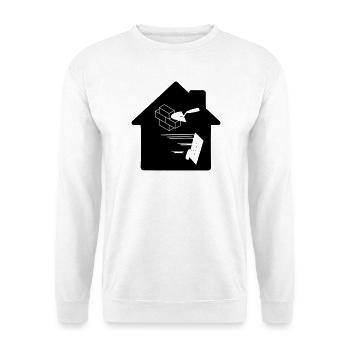 Logo de l’entreprise de plâtriers maçons - Sweat-shirt Unisexe - blanc - Devant
