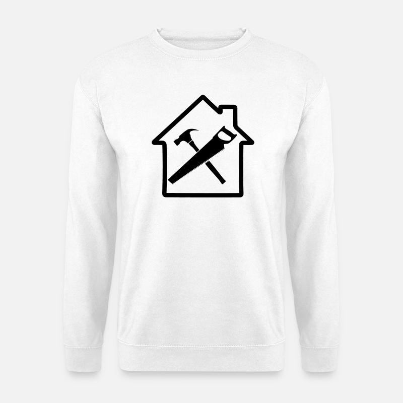 Carpenter tool logo house building - Unisex Sweatshirt - white