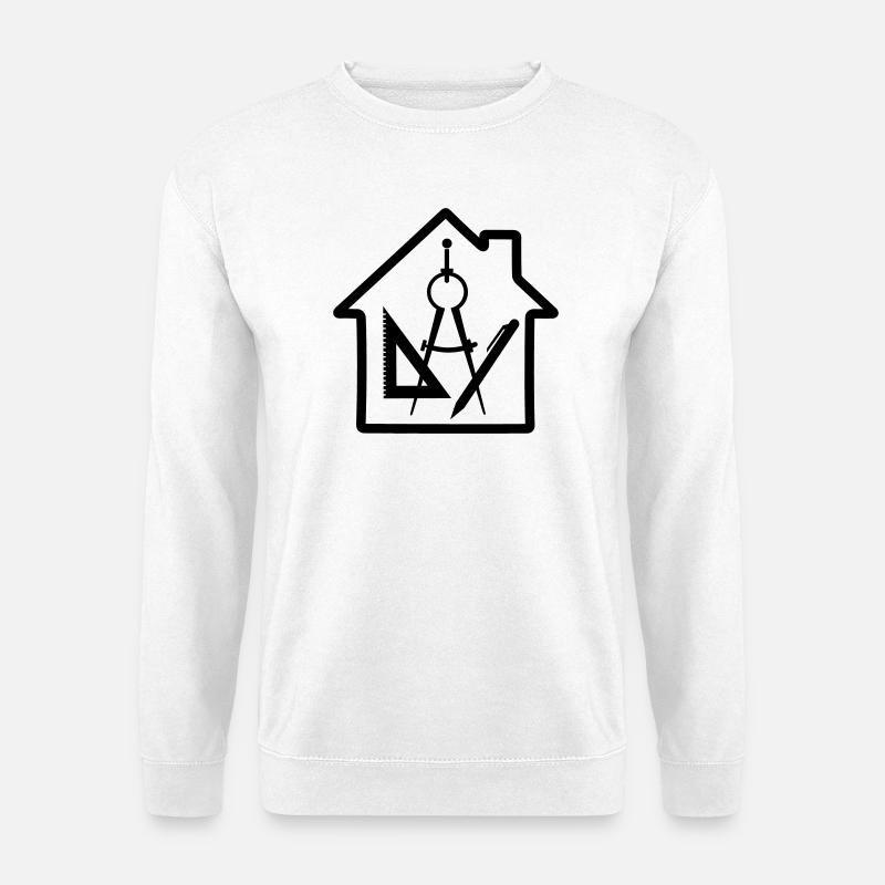 Logo Architecte Maison Dessin - Sweat-shirt Unisexe - blanc