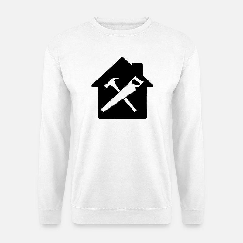 Carpenter tool logo house building - Unisex Sweatshirt - white