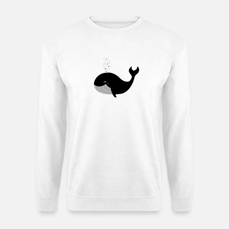 Happy Whale - Unisex Pullover - Weiß