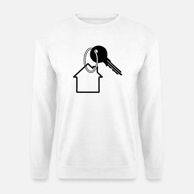 Key with house key for house purchased logo 2 - Unisex Sweatshirt - white