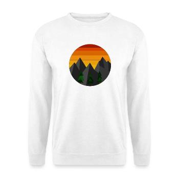 Paysage de montagne coucher de soleil géométrique - Sweat-shirt Unisexe - blanc - Devant