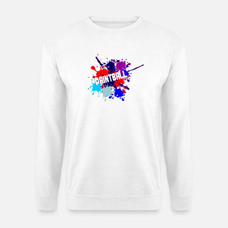 Paintball-Text ausgeschnitten - Unisex Pullover - Weiß