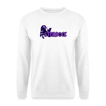 Tierkreis Horoskop Steinbock Spruch Galaxie - Unisex Pullover - Weiß - Vorne - Alina (178cm) & Michal (187cm)
