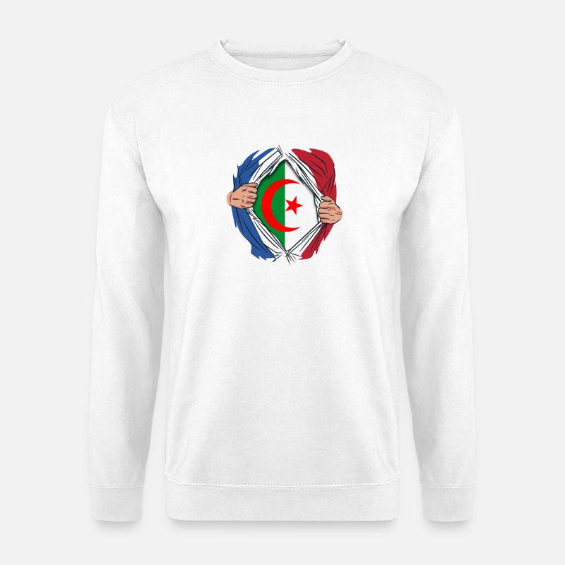 Design Frankreich und Algerien - Unisex Pullover - Weiß
