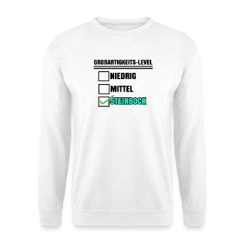 Steinbock Statement Horoskop Tierkreis Astronomie - Unisex Pullover - Weiß - Vorne - Alina (178cm) & Michal (187cm)