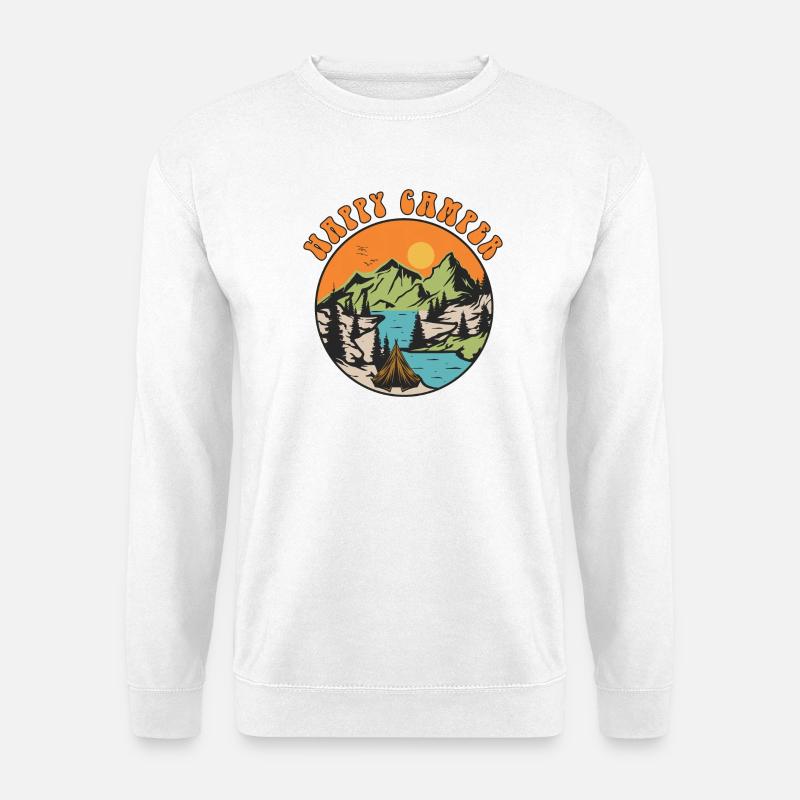 Glücklicher Camper - Unisex Pullover - Weiß