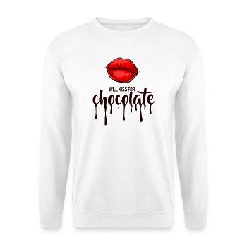 Will kiss for chocolate - Unisex Sweatshirt - white - Front