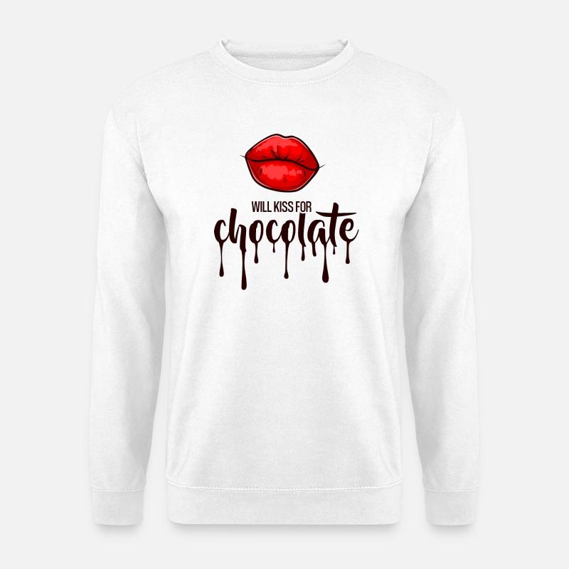 Wird sich für Schokolade küssen - Unisex Pullover - Weiß
