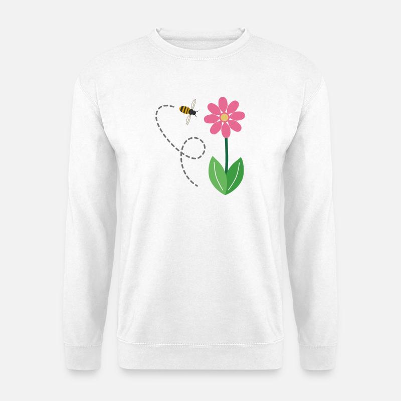 Die Blume und die Biene - Unisex Pullover - Weiß