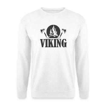 viking wikinger Symbol Axt Symbol Feuer Grafik - Unisex Pullover - Weiß - Vorne