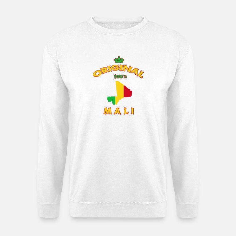 Mali Original 100% Flaggen Design - Unisex Pullover - Weiß