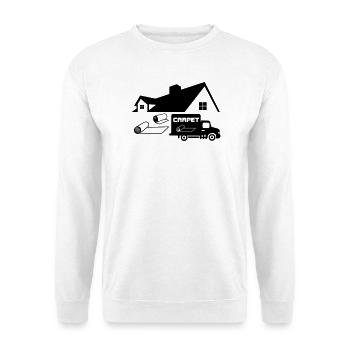 Carpet rolls logo with house and car - Unisex Sweatshirt - white - Front