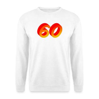 verschenken, 60 orange verlauf - Unisex Pullover - Weiß - Vorne - Alina (178cm) & Michal (187cm)