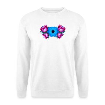 shirt blumenmuster, Anemonenmuster wasserfarbe - Unisex Pullover - Weiß - Vorne