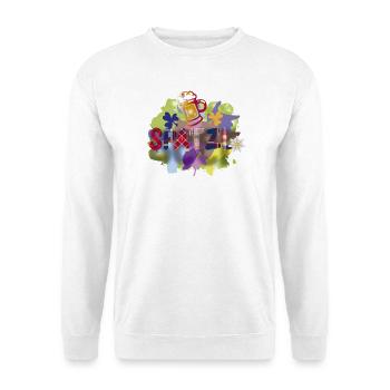 Plaid Typo Blumencollage - Unisex Pullover - Weiß - Vorne