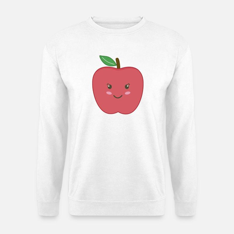 Apfel Kawaii - Unisex Pullover - Weiß